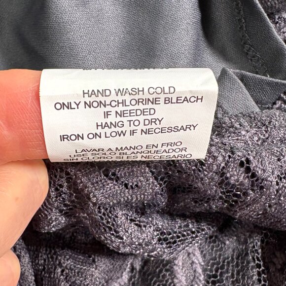 Lily White Victorian Semi-Sheer Floral Lace Blouse Women's Gray XL High Neckline - Picture 7 of 9